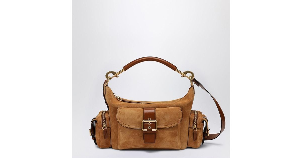 CHLOE CAMEL SUEDE MEDIUM CAMERA BAG HANDBAG