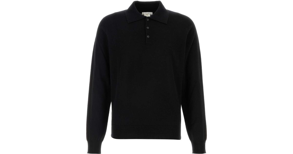 ポロシャツ The Row Black Cashmere Judi Polo Shirt the-row-Black-Cashmere-Judi-