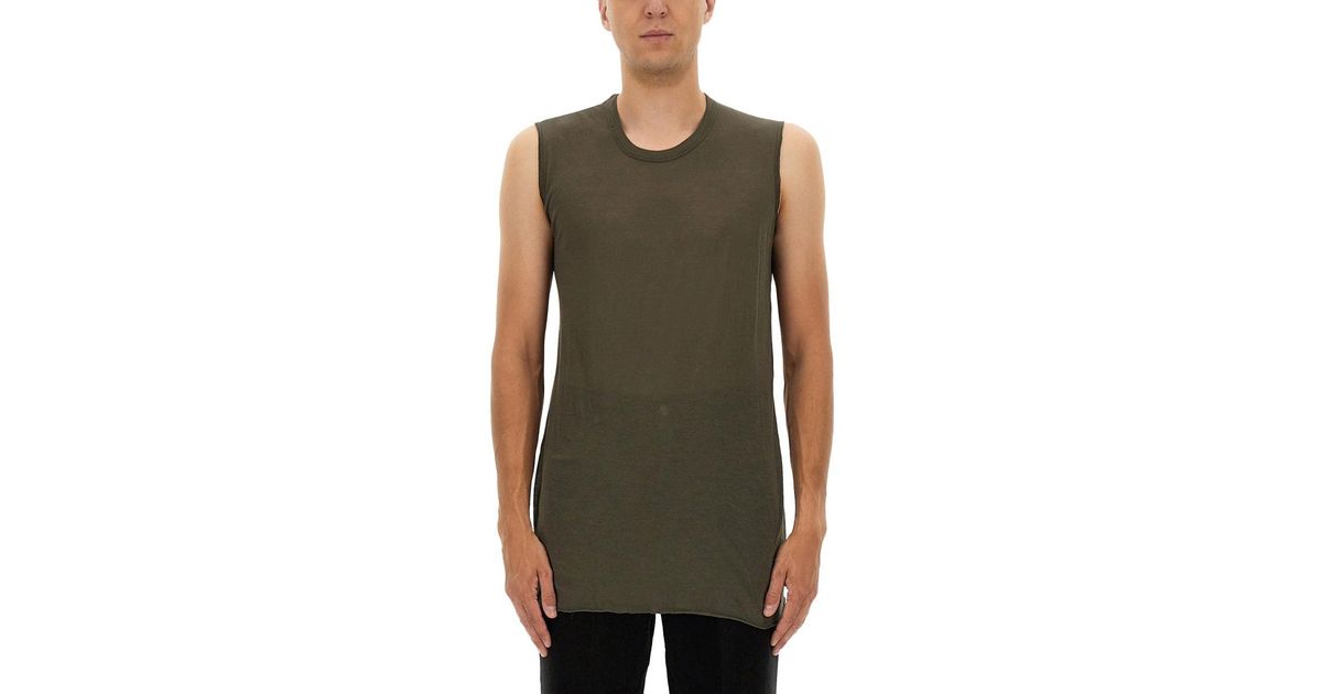 Tシャツ・カットソー RICK OWENS 'Basic rib tank' top Green Rick Owens Top Basic in Green | Lyst
