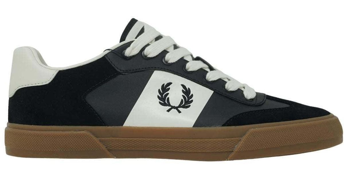 Fred Perry Clay Leather Suede S Black Trainers for Men | Lyst UK