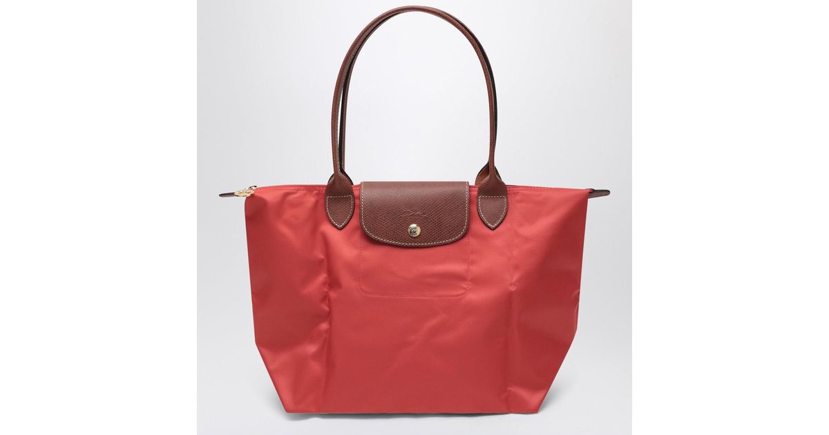 ショルダーバッグ・ポシェット Longchamp Tomato Red Le Pliage Original M Bag Le Pliage Original M Tote Bag by Longchamp | Andrews