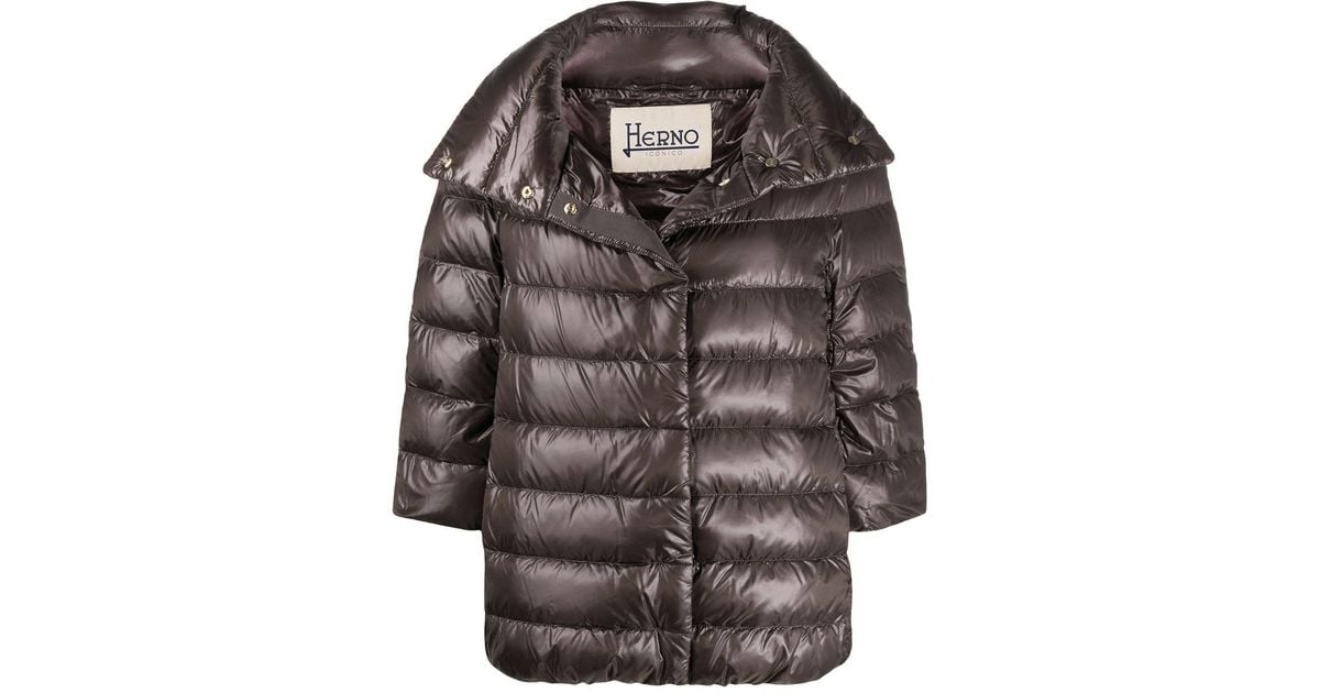 Herno Aminta Nylon Cape in Schwarz Lyst AT