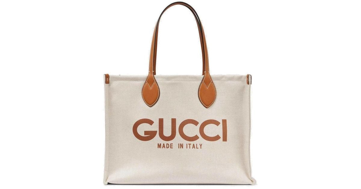 Gucci Medium Tote Handle Bag in Natural Lyst UK