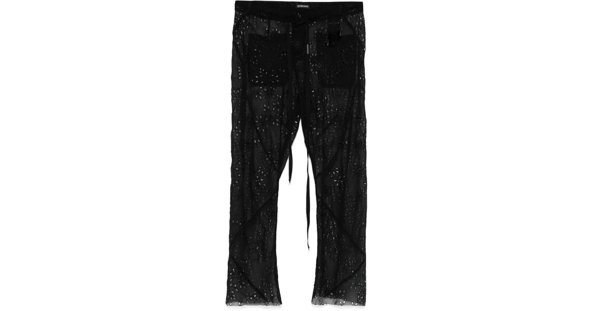Ann Demeulemeester Lace Trousers in Black | Lyst