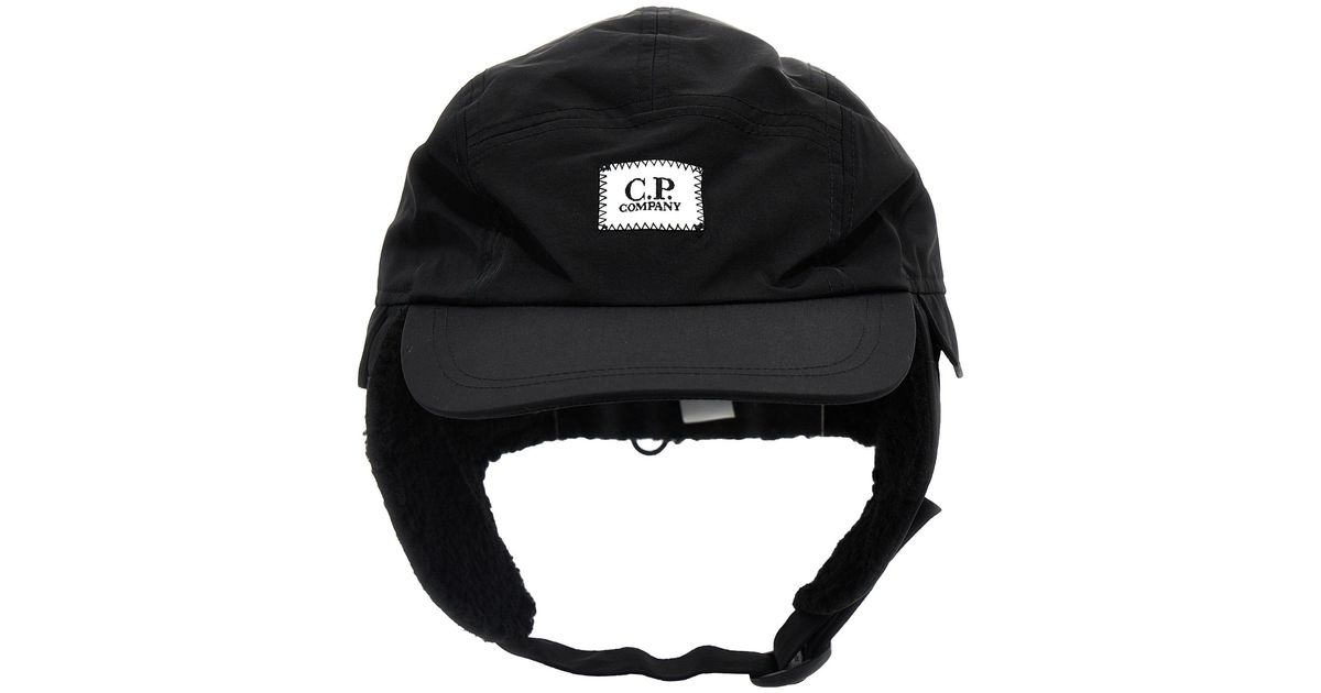 C.P. Company 'Chrome-R Earflap' Cap in Black for Men | Lyst