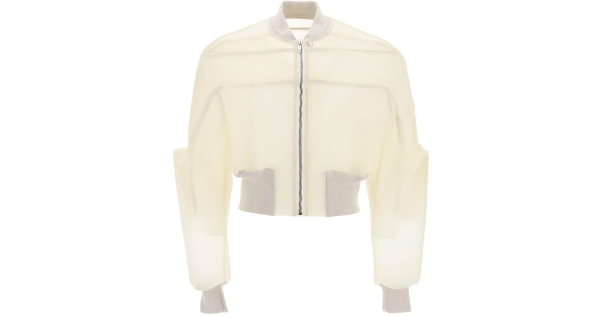 Rick Owens Flight semi-sheer bomber jacket - Neutrals