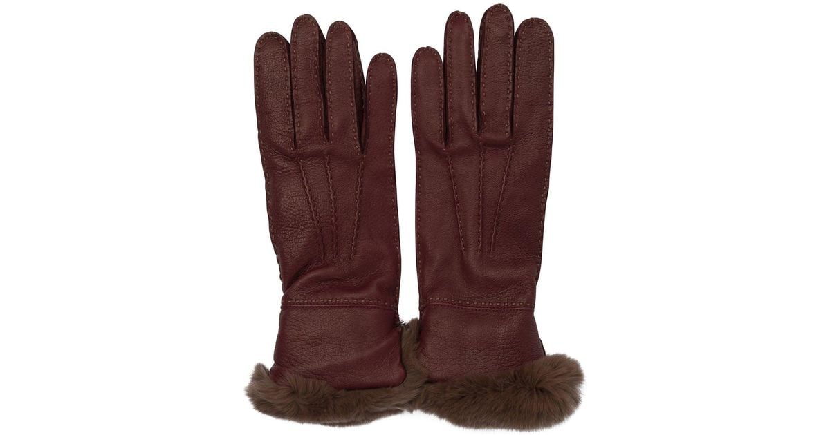 Kate Ristelli Restelli 85 Gloves Bordeaux in Purple | Lyst UK