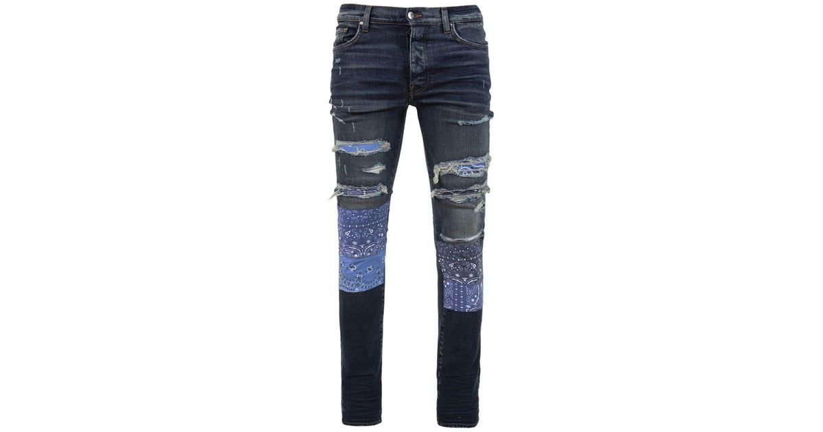 Amiri Vintage Bandana Patch Jeans in Blue for Men | Lyst