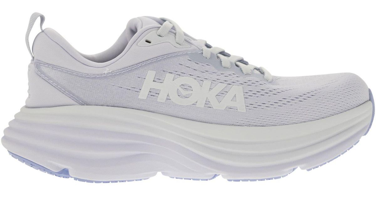 Hoka One One Bondi 8 Ultra Shortened Sports Shoe in White | Lyst