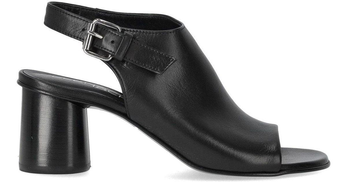 サンダル・ミュール Elena Iachi Silk Black Heeled Sandal Elena Iachi Silk Heeled Sandal in Black | Lyst