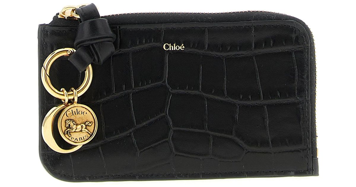 Chloé 'Alphabet' Card Holder in Black | Lyst