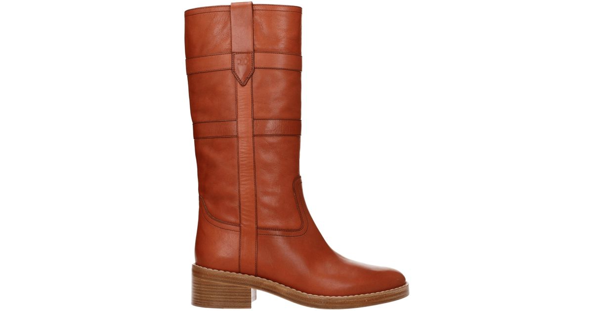 Celine Brown Leather Ankle Boots main image 1