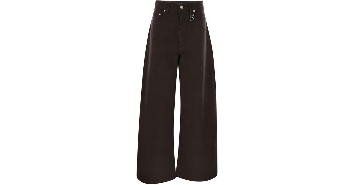 パンツ SPORTMAX SIAMESE - Low-waisted oversize trousers Sportmax Siamese Low-Waisted Trousers In Brown - 20% Off