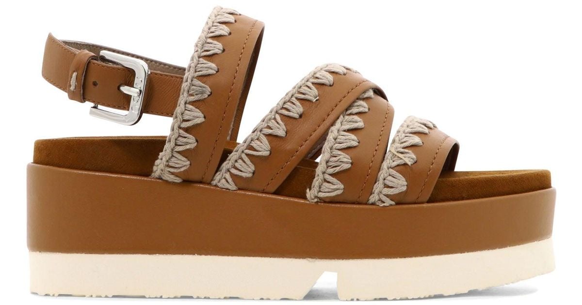 Mou Japanese Flatform Sandals in Brown | Lyst