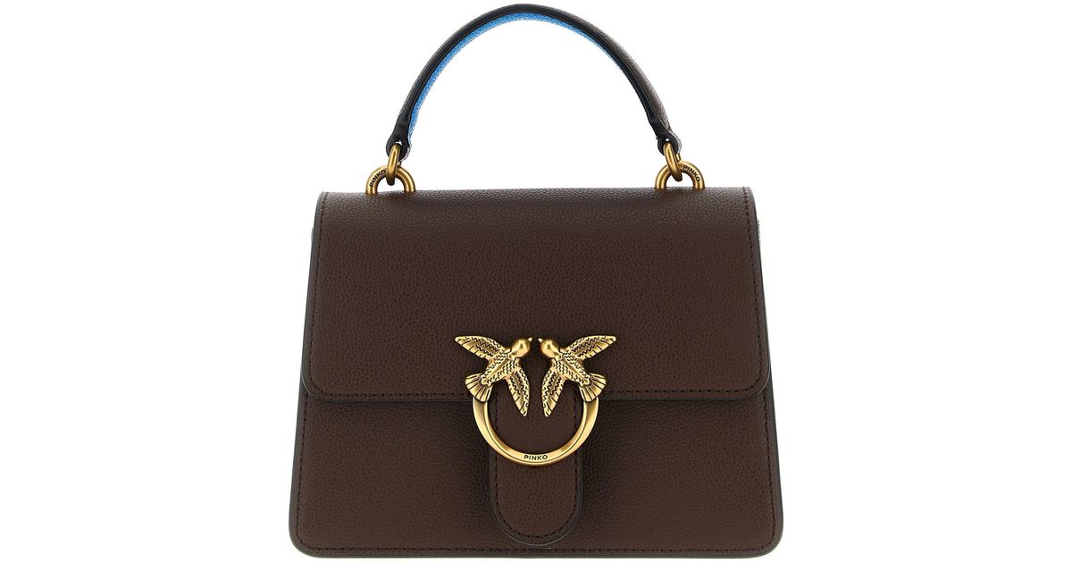 PINKO Brown Goatskin Handbag