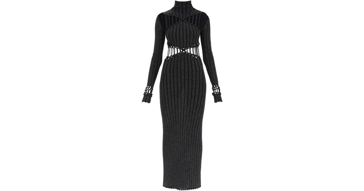 Dion Lee X Braid Reflective Knit Dress in Black | Lyst