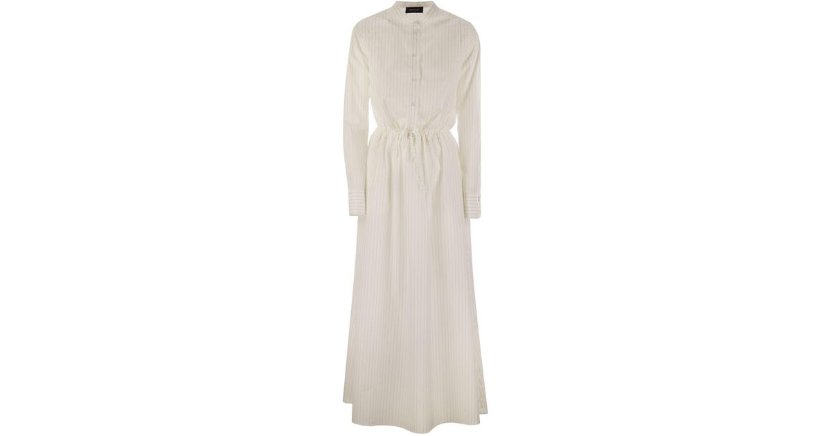 ワンピース FABIANA FILIPPI Long cotton chemisier dress Fabiana Filippi Long Cotton Chemisier Dress in White | Lyst