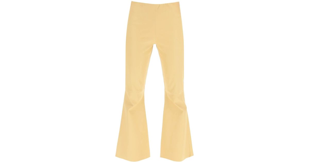 By Malene Birger 'evyline' Leather Pants in Natural | Lyst