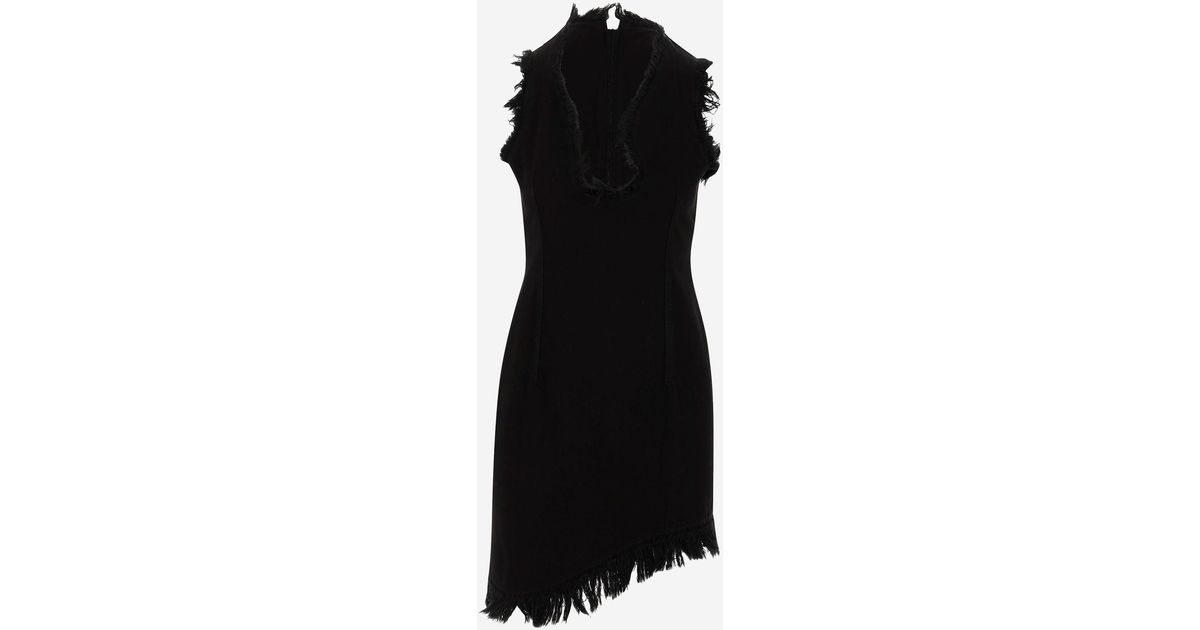 ワンピース Ferragamo Mini Dress With Frayed Edges black Mini dress with frayed edges - Women | Ferragamo