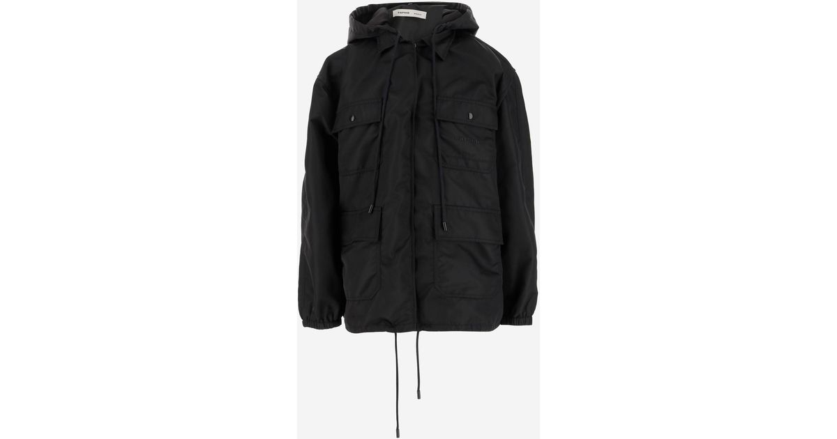 ブルゾン Carven Glossy Nylon Hooded Jacket Carven Black Glossy Nylon Hooded Jacket | ModeSens