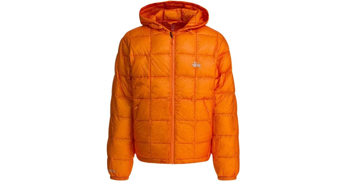 Stussy Stussy Midweight Hooded Puffer in Orange | Lyst