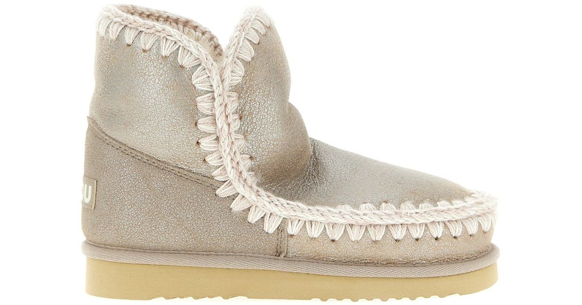 Mou Silver Ankle Boots