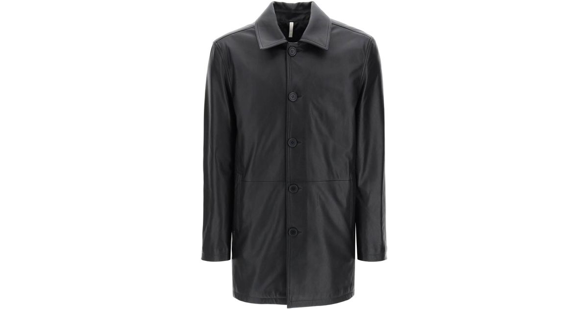 sunflower 'shop Coat' Leather Jacket in Black for Men | Lyst
