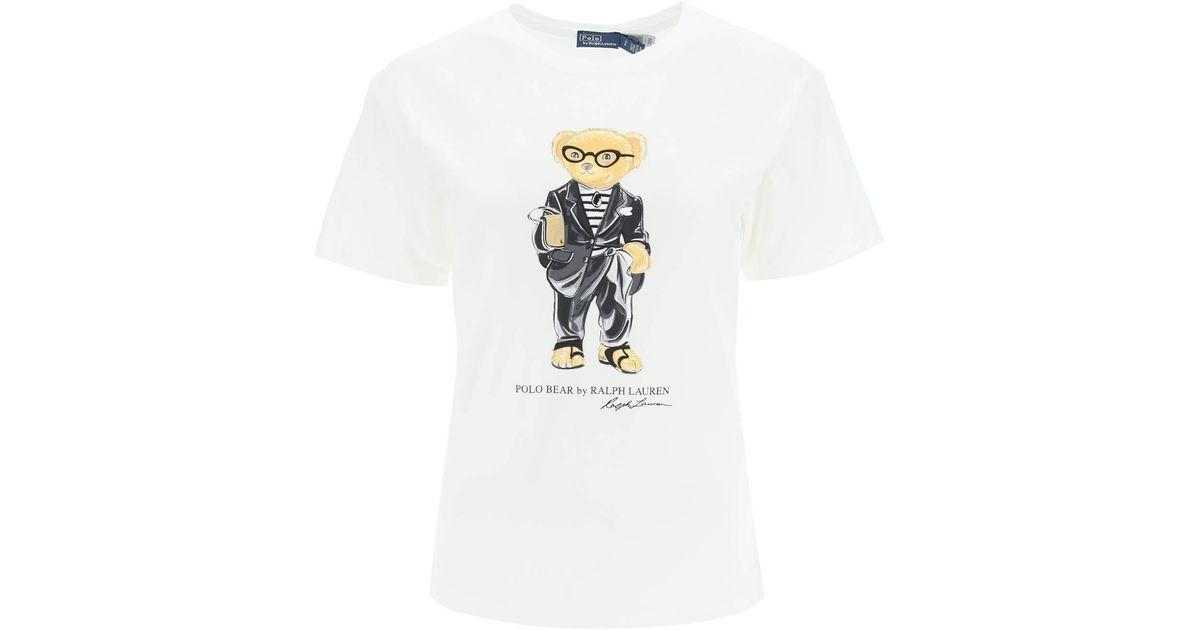 Polo Ralph Lauren Teddy Bear Tshirt in White Lyst