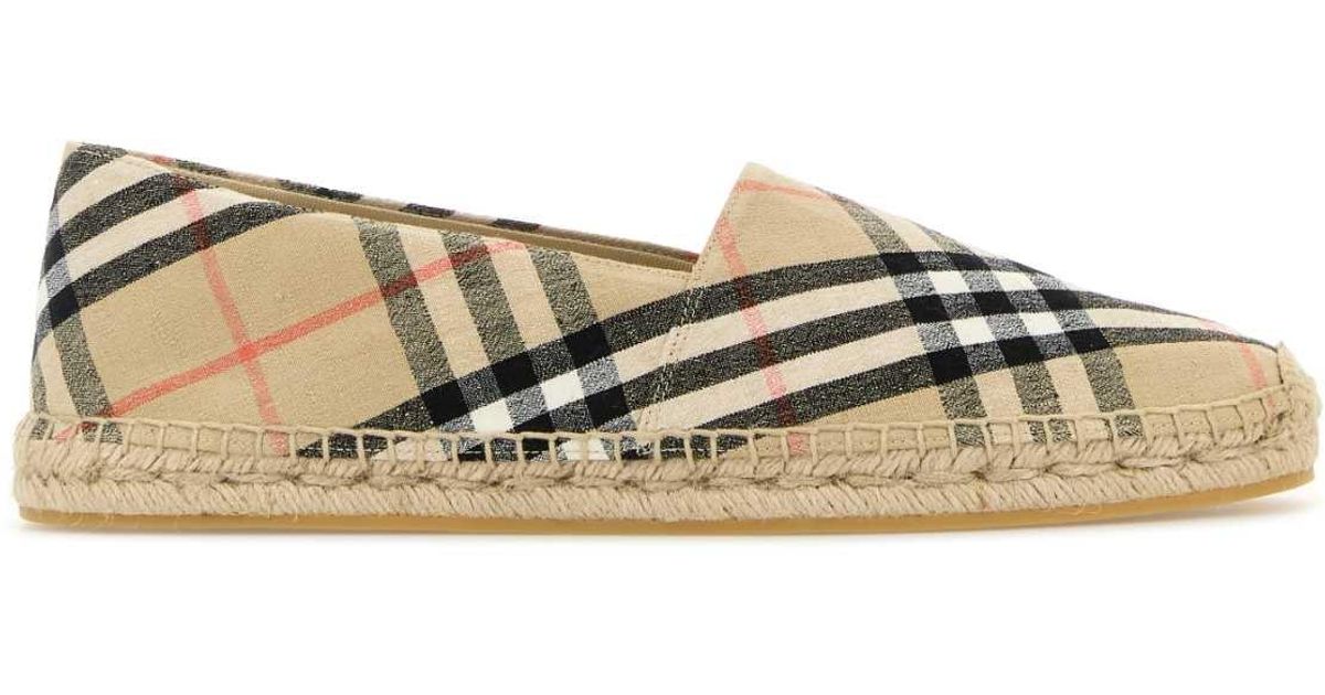サンダル・ミュール BURBERRY Embroidered Canvas Espadrilles Burberry Embroidered Canvas Espadrilles | Lyst