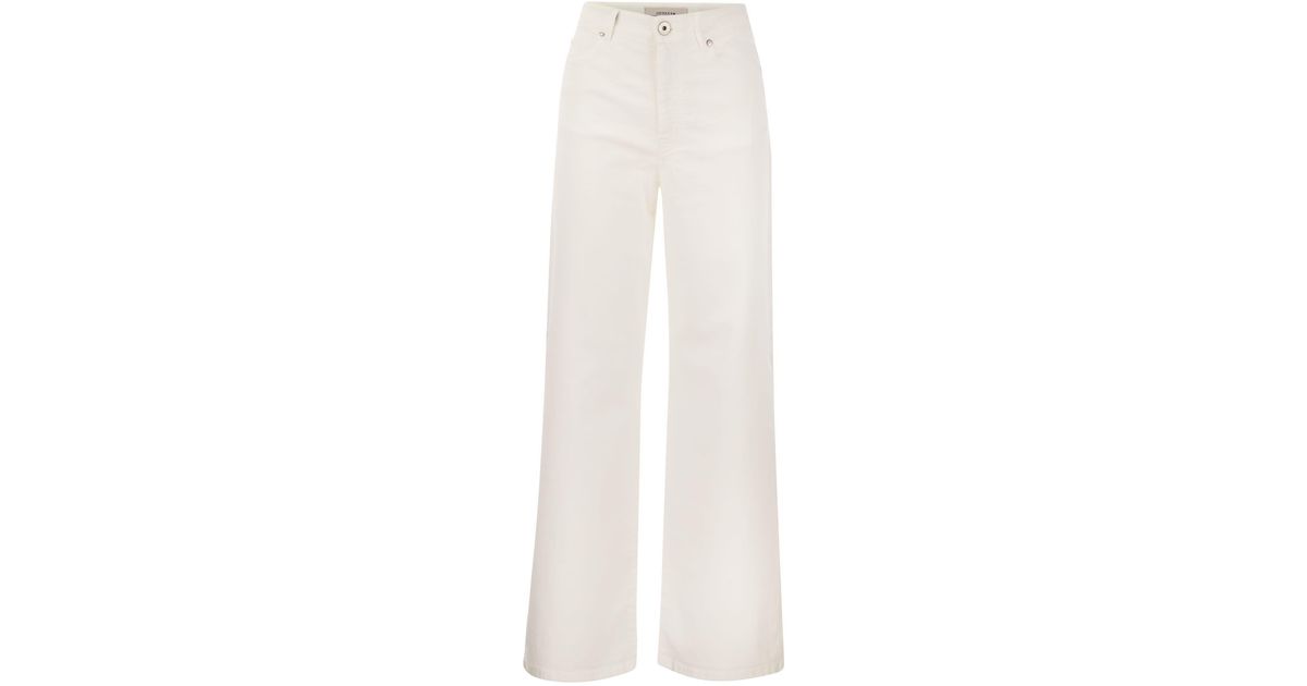 Weekend by Maxmara Medina Cropped Cotton Trousers in White | Lyst