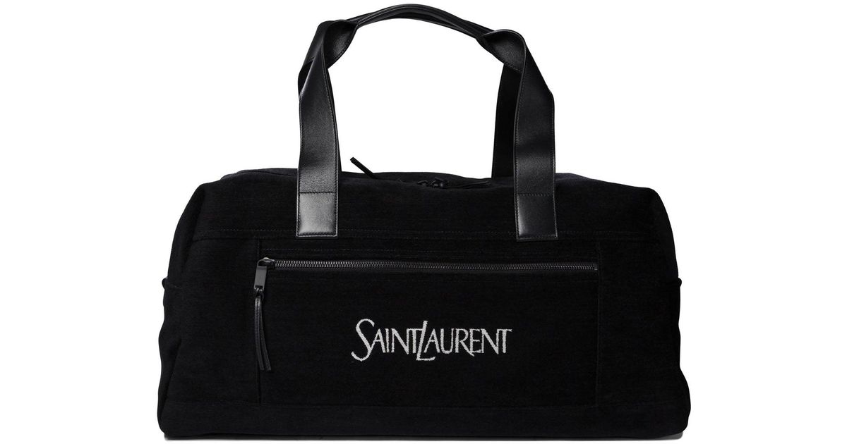 Borsone Con Zip Con Logo Jacquard Saint Laurent pour homme