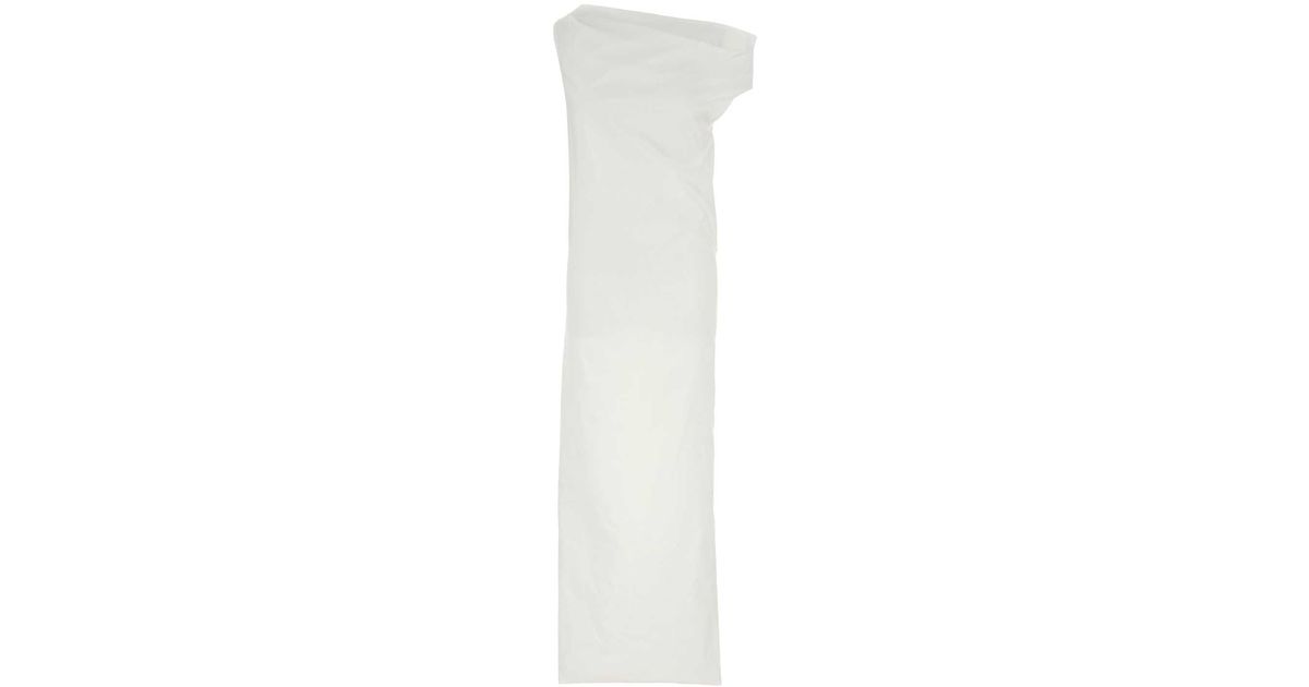 ワンピース ARMARIUM White stretch poplin Tiche one-shoulder dress Armarium White Stretch Poplin Tiche One-shoulder Dress