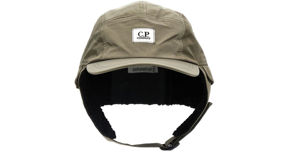 CP COMPANY｜ (Chrome-R Earflap Cap (17CMAC083A 005904A 7 C.P. Company Chrome-R Earflap Cap Black | END. (US)