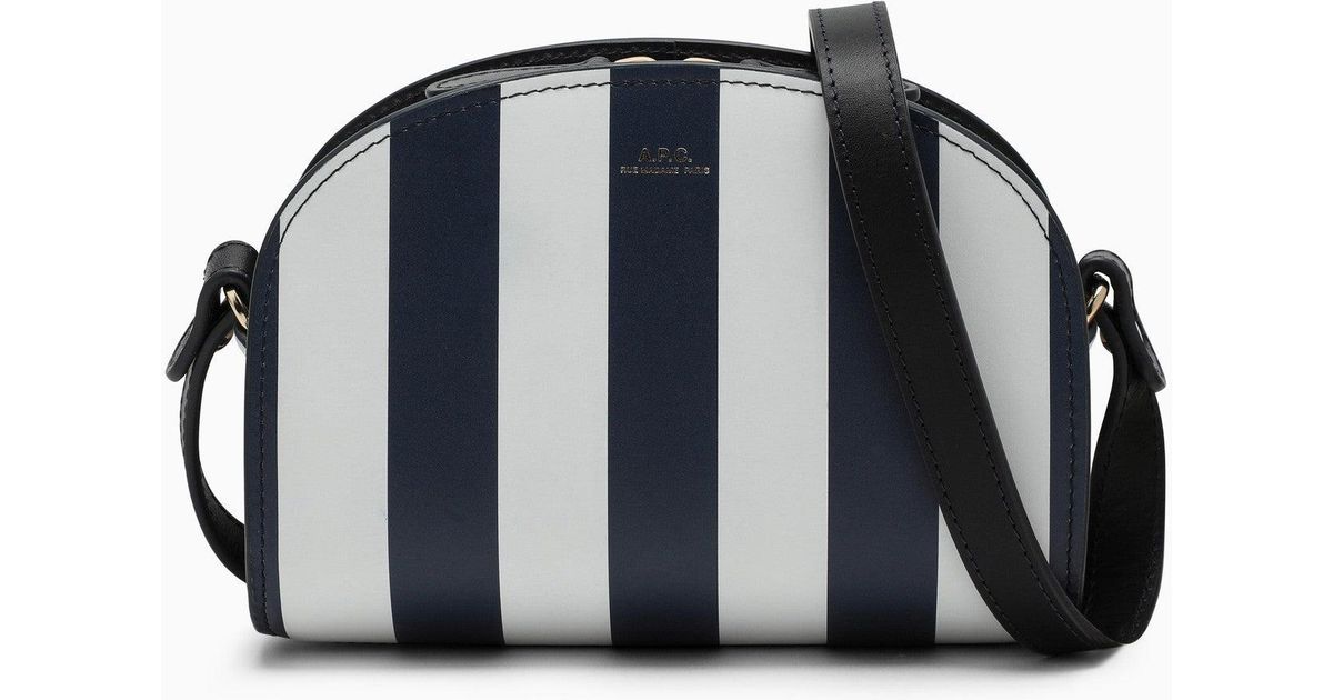 A.P.C. Bag Demi Lune With Navy/white Stripes in Blue | Lyst