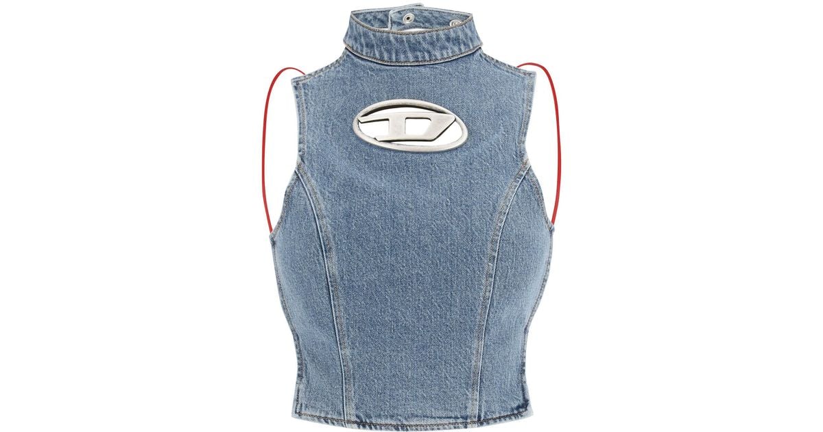 Tシャツ・カットソー DIESEL Embellished Denim De-Detop-Fse Crop-Top A11639_0NLAU_01_E.jpg