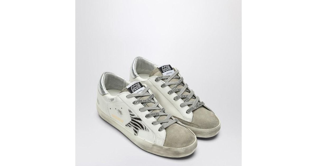 スニーカー Golden  Zebra Pony Hair Sneakers With Silver Star Golden Goose Zebra Pony Hair Sneakers With Silver Star