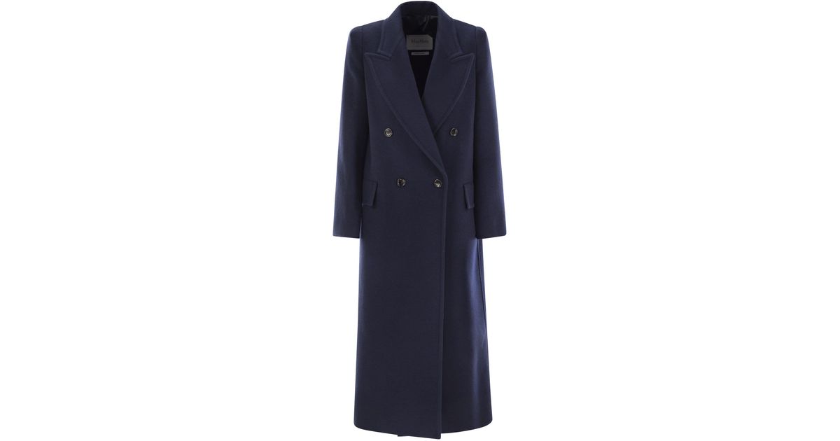 Albania1234 Wool E Cashmere Long Coat di Max Mara in Blu | Lyst