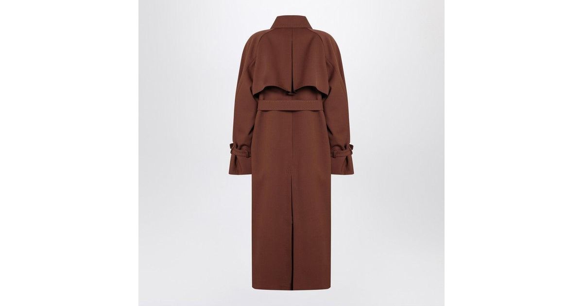 トレンチコート Max Mara Atelier Brown Rainproof Gabardine Trench Coat Max Mara Atelier Brown rainproof gabardine trench coat