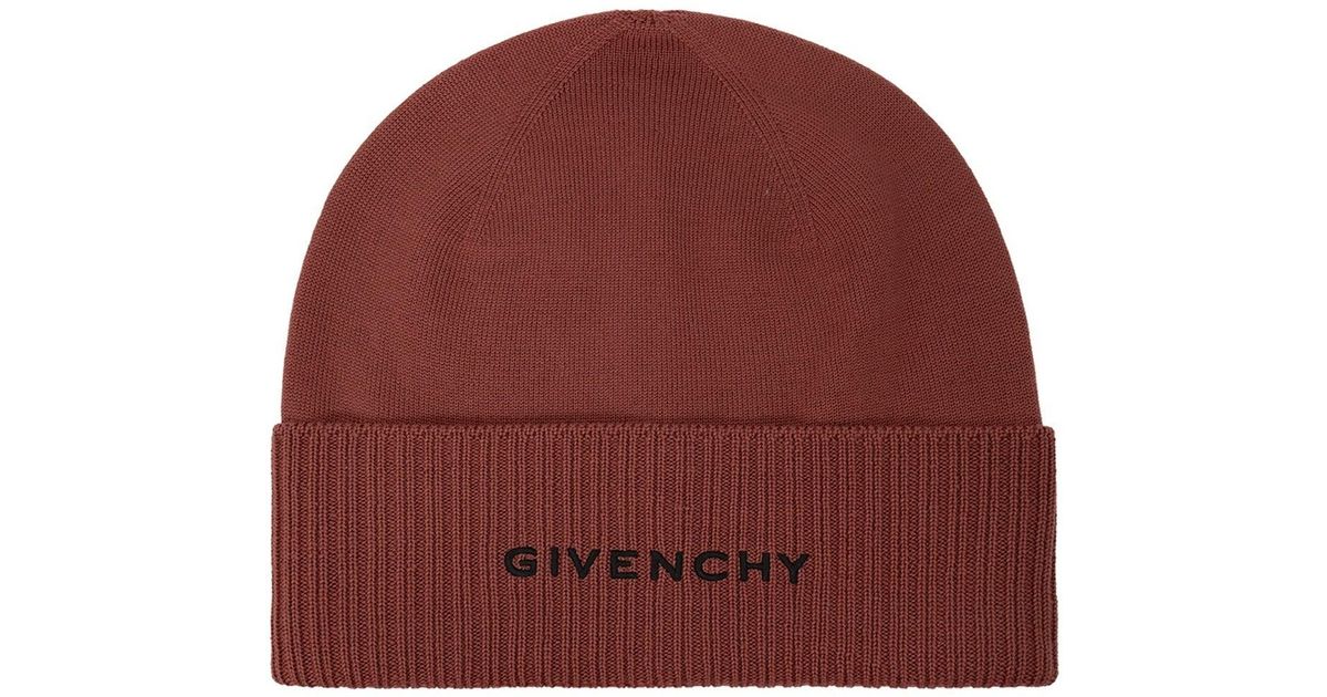 Chapeau de logo en laine Givenchy en coloris Rouge | Lyst