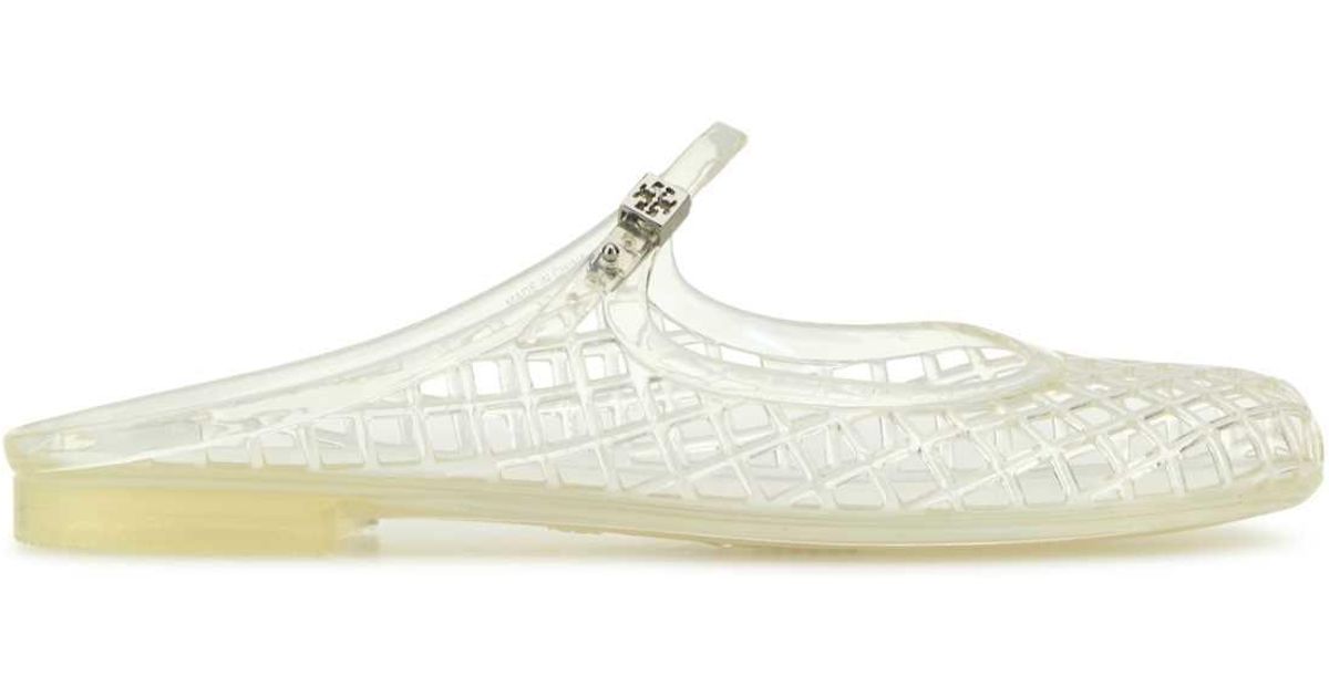スニーカー TORY BURCH Transparent Rubber Mellow Slippers Tory Burch Transparent Rubber Mellow Slippers in White | Lyst