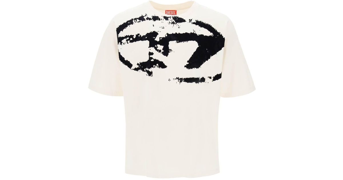 DIESEL T Boxt N14 T Shirt With Flocked Logo in Black for Men | Lyst