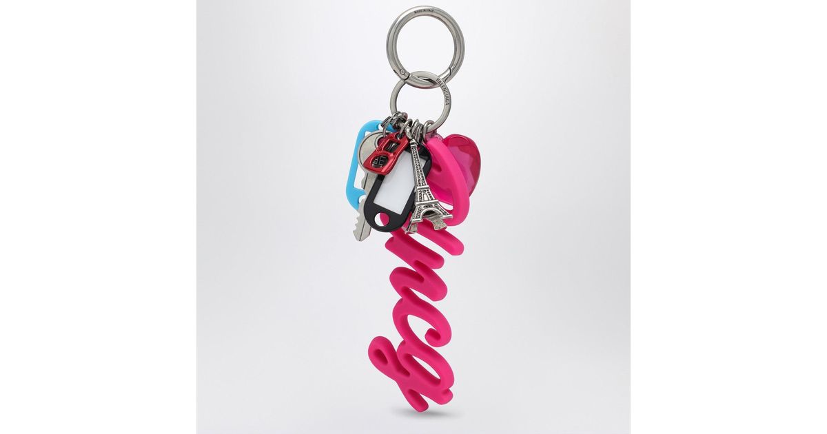 Balenciaga Hourglass Soft Big Keychain Souvenirs in Pink