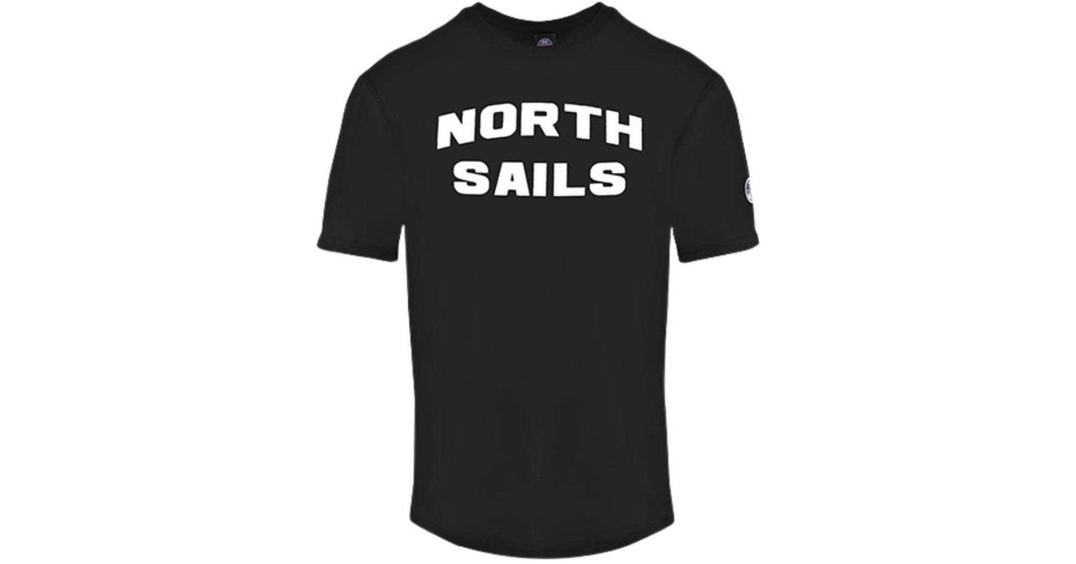 North Sails Cotton Block Brand Logo Black T-shirt for Men | Lyst UK