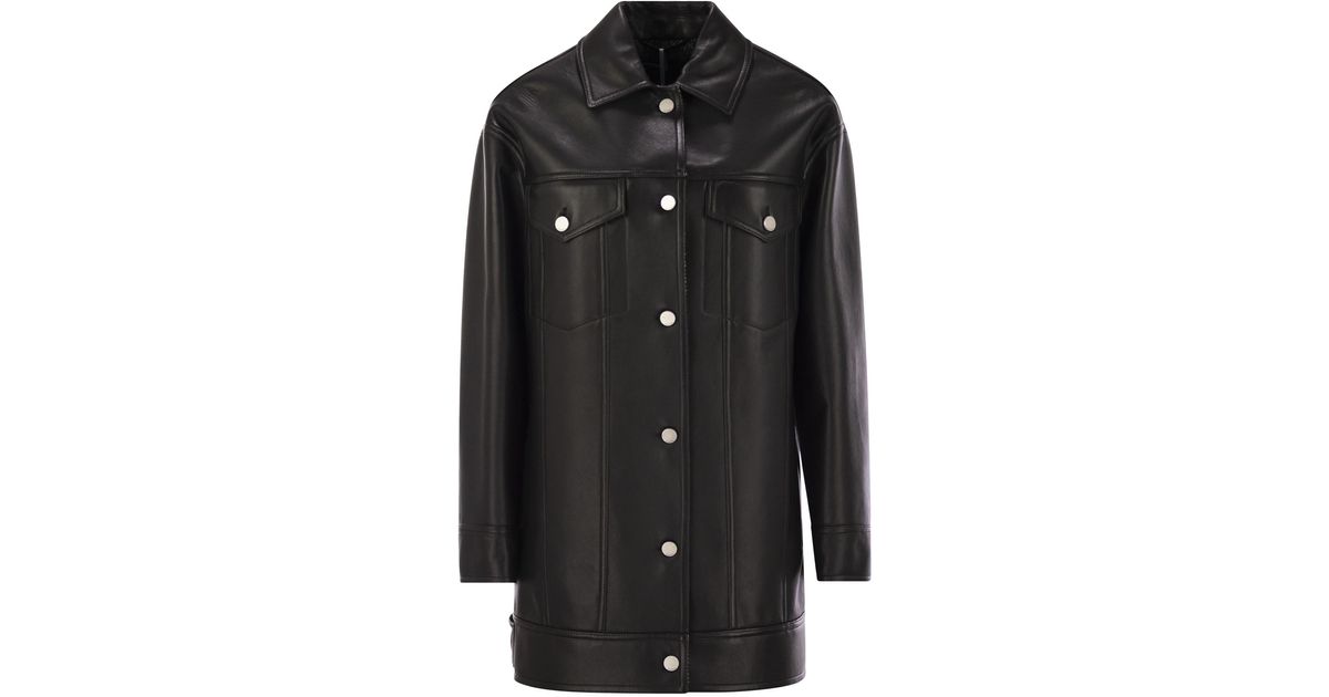 コート Max Mara GIRINO - Nappa leather over jacket Max Mara Girino Nappa Leather Over Jacket in Black | Lyst Canada