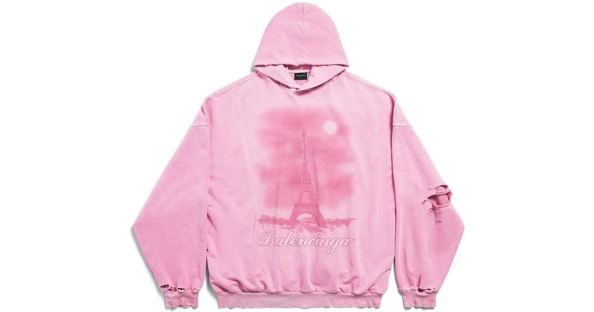 ●BALENCIAGA●Paris Moon ラージフィット フーディ Balenciaga Paris Moon Crinkled Hoodie Large Fit Black Men's