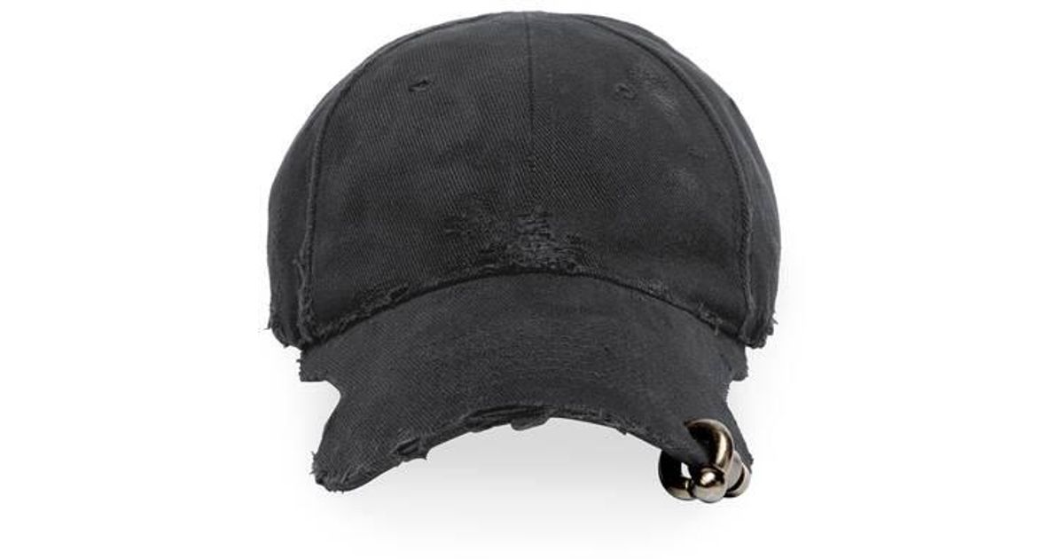 Balenciaga Heavy Piercing Cap in Black | Lyst