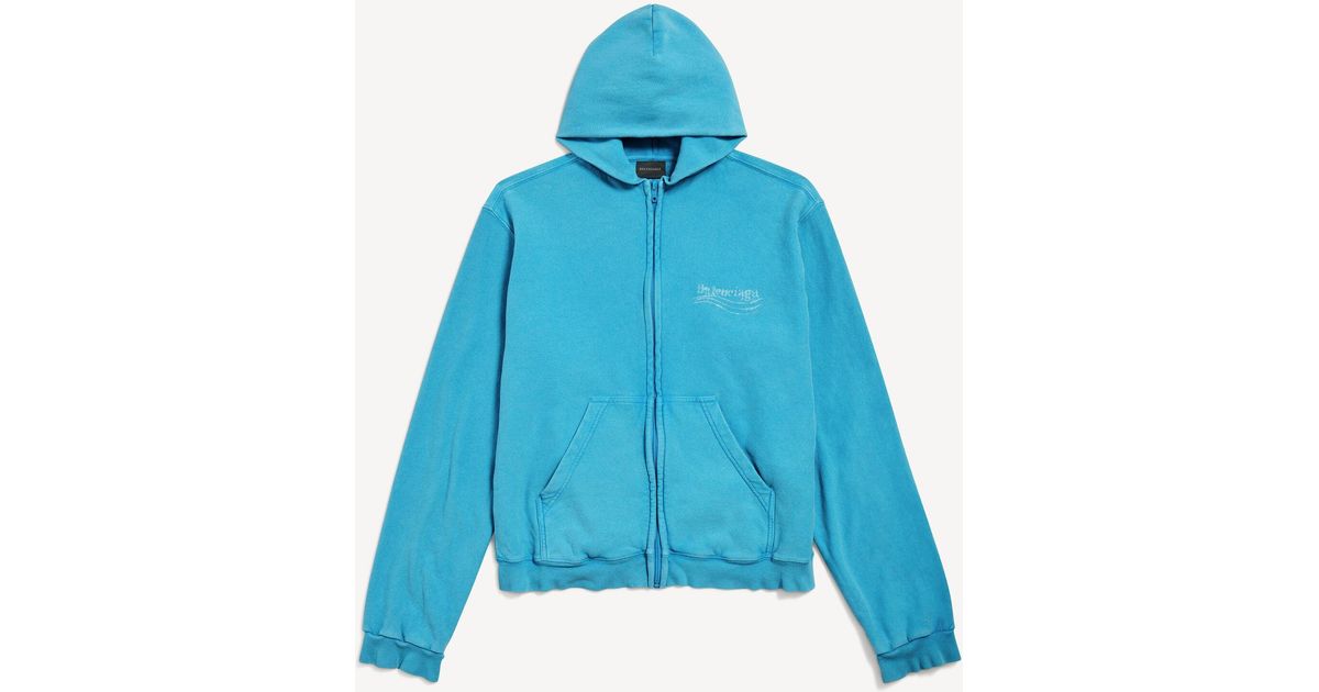 BALENCIAGA WASHED CRAYON POLITICAL パーカー balenciaga-blue-Washed-Crayon-
