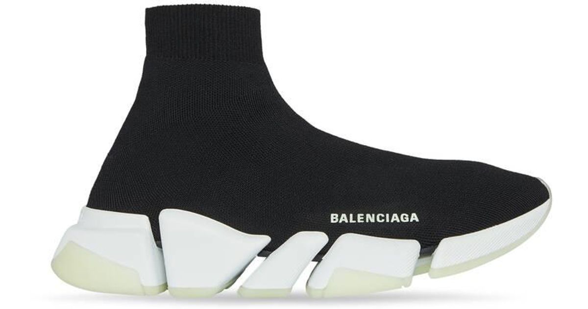 Balenciaga Synthetic Speed 2.0 Recycled Knit Sneaker Glow In The Dark in  Black | Lyst