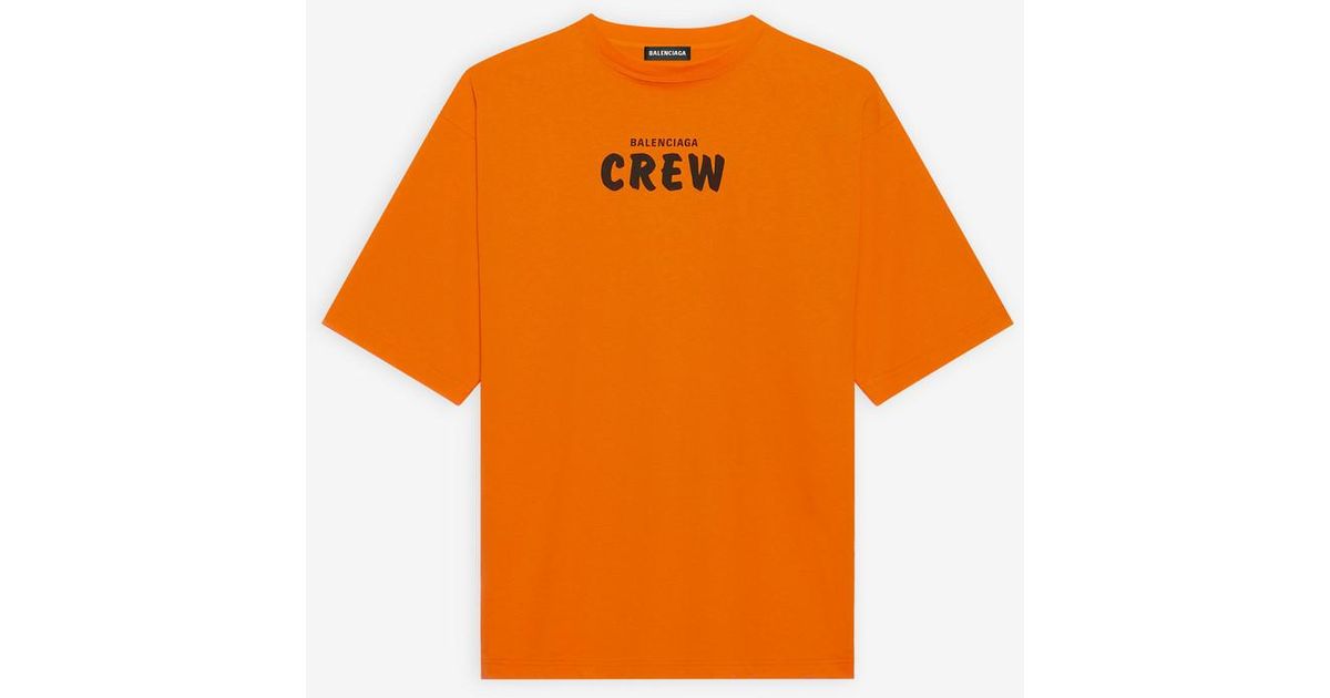 Balenciaga Crew Large Fit Tshirt in Orange/Black (Orange) for Men Lyst