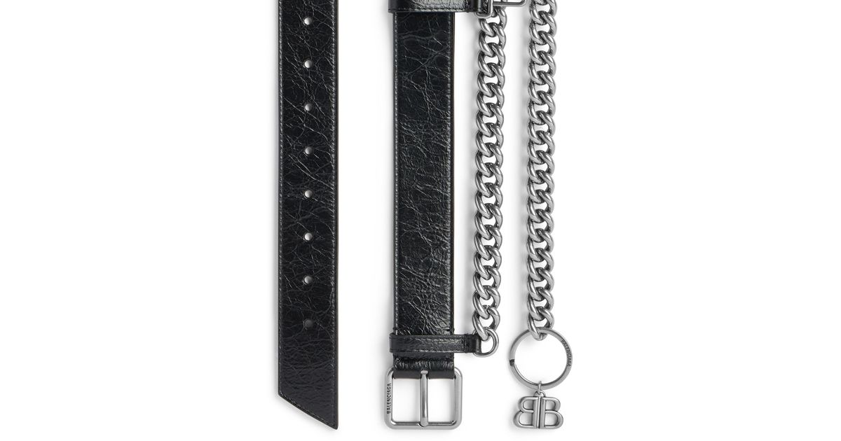 Balenciaga Monaco Chain Belt in Black for Men | Lyst